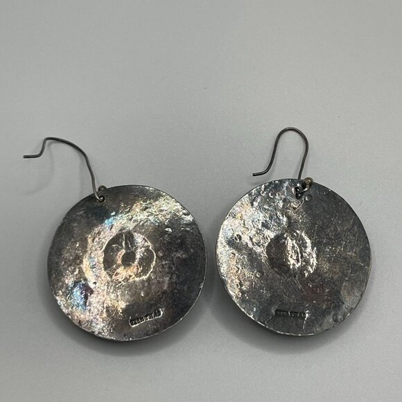 Vintage 925 Sterling Silver Red Coral Earrings from Thailand – Sunburst Design - Picture 4 of 9